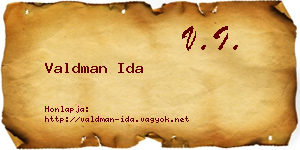 Valdman Ida névjegykártya